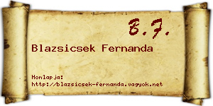 Blazsicsek Fernanda névjegykártya